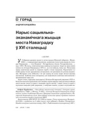 Нарыс сацыяльна-эканамічнага жыцьця места Наваградку ў XVI сталецьці 