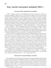 Ход і вынікі мясцовых выбараў 2003 г.