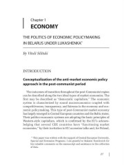 The politics of Economic Policymaking in Belarus under Lukashenka