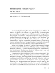 Russia in the Foreign Policy of Belarus