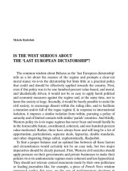 Is the West Serious about the ‘Last European Dictatorship’?