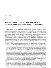 Belarus Between ‘Colored Revolution’ and ‘Counter-Revolutionary Technology