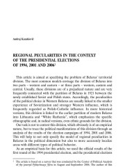 Regional Peculiarities in the Context of the Presidential Elections of 1994, 2001 and 2006
