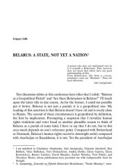 Belarus: A State, Not Yet a Nation 
