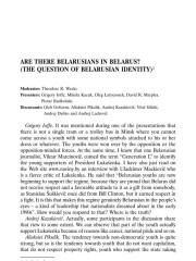 Are There Belarusians in Belarus? (the Question of Belarusian Identity) Statements