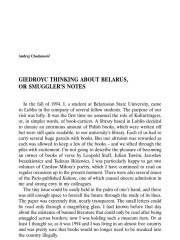 Giedroyc Thinking about Belarus, or Smuggler’s Notes
