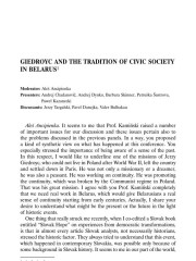 Giedroyc and the Tradition of Civic Society in Belarus. Statements