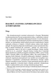 Białoruś: anatomia zapobiegawczego autorytaryzmu