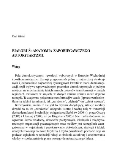 Białoruś: anatomia zapobiegawczego autorytaryzmu