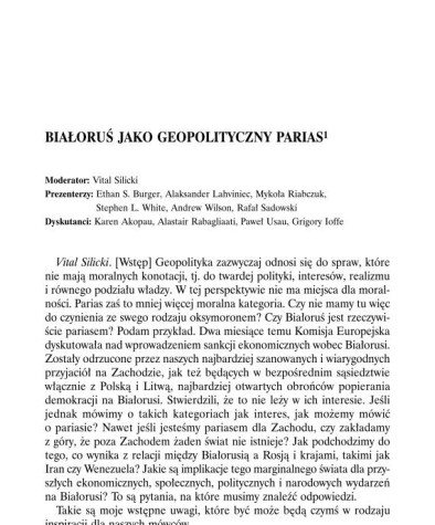 Białoruś jako geopolityczny parias