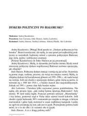 Dyskurs polityczny po białorusku