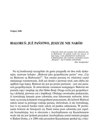  Białoruś: Już państwo, jeszcze nie naród