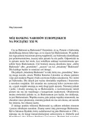 Mój ranking narodów europejskich na początku XXI w.
