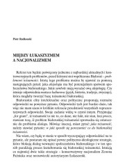 Między łukaszyzmem a nacjonalizmem