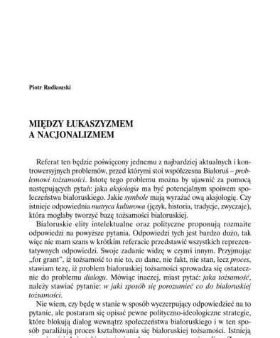 Między łukaszyzmem a nacjonalizmem