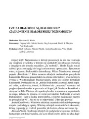 Czy na Białorusi są Białorusini? (zagadnienie białoruskiej tożsamości)