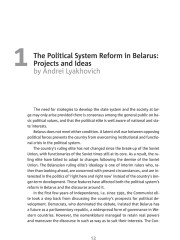 The Political System Reform in Belarus: Projects and Ideas