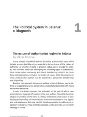 The Nature of Authoritarian Regime in Belarus: Government Structure and Parliament