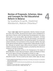 Review of Proposals, Schemes, Ideas and Concepts for the Educational Reform in Belarus