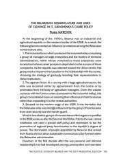 The Belarusian Nomenclature and Lines of Cleavage in It. Lukashenka's Cadre Policy 