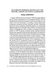 The Alternative Presidential Election in May 1999: Initiators, Campaign and Political Consequences
