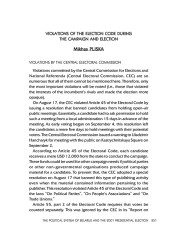 Violations of the Election Code During the Campaign and Election