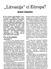 "Litvanija" ci Eūropa?