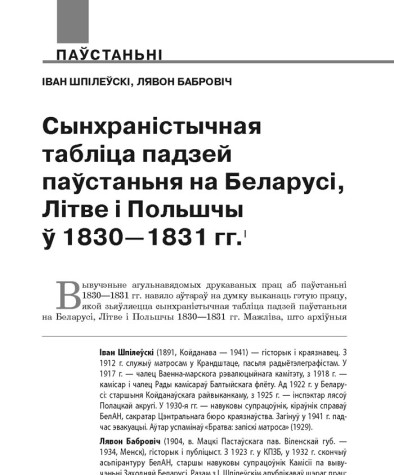 Сынхраністычная табліца падзей паўстаньня на Беларусі, Літве i Польшчы ў 1830—1831 гг. 