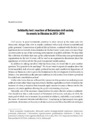 Solidarity test: reaction of Belarusian civil society to events in Ukraine in 2013–2014