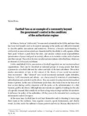 Football fans as an example of a community beyond the government’s control in the conditions of the authoritarian regime