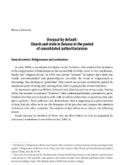 Unequal by default: Church and state in Belarus in the period of consolidated authoritarianism