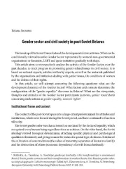 Gender sector and civil society in post-Soviet Belarus