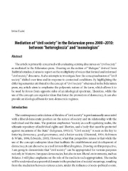 Mediation of “civil society” in the Belarusian press 2000–2010: between “heteroglossia” and “monologism”