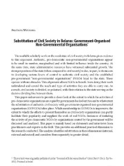 Substitution of Civil Society in Belarus: Government Organised Non-Governmental Organisations