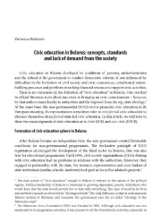 Civic education in Belarus: concepts, standards and lack of demand from the society