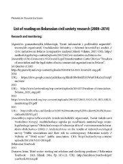 List of reading on Belarusian civil society research (2000 2014) 
