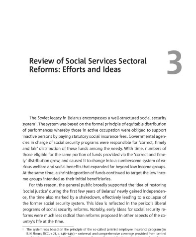 Review of Social Services Sectoral Reforms: Efforts and Ideas