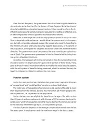 The Social Services Sector Today (Pension System)