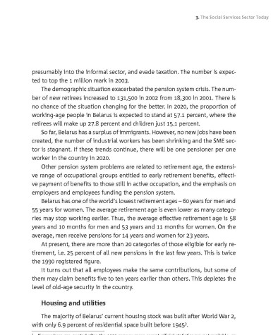 The Social Services Sector Today (Housing and Utilities)