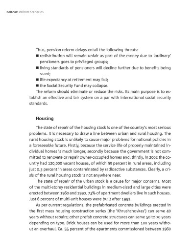 Social Services Sectoral Reforms: Causes and Rationale (Housing)