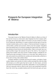 Prospects for European Integration of Belarus