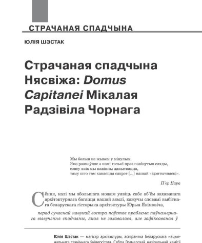 Страчаная спадчына Нясвіжа: Domus Capitanei Мікалая Радзівіла Чорнага
